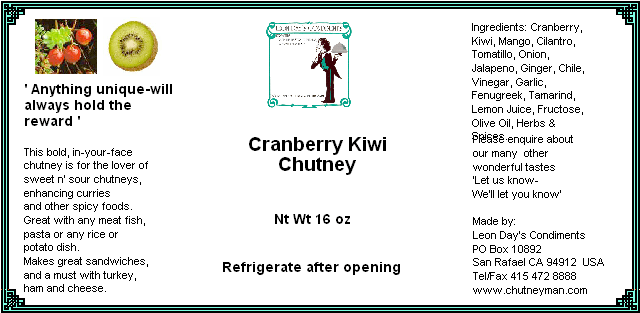Cranberry Kiwi Chutney