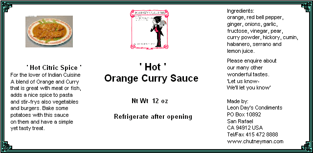 hot orange curry sauce